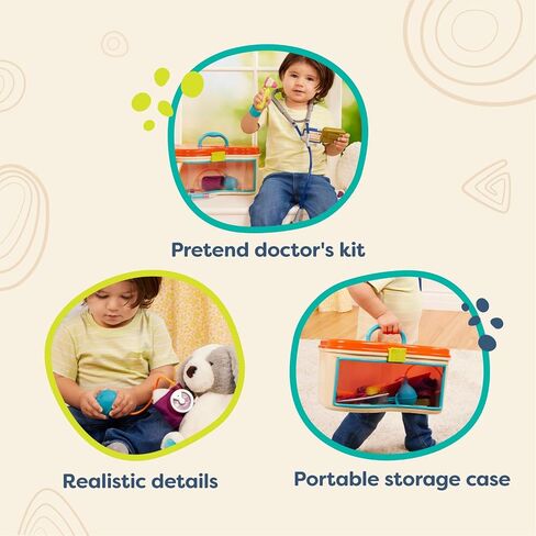 B. Toys- Wee Md- Pray Play Toy Doctor Kit- Doctor Play Set- kiddlers ، Kids- 14 قطعة- سماعة القلب ، مقياس الحرارة ، الصافرة والمزيد- 18 شهرًا + in Kuwait