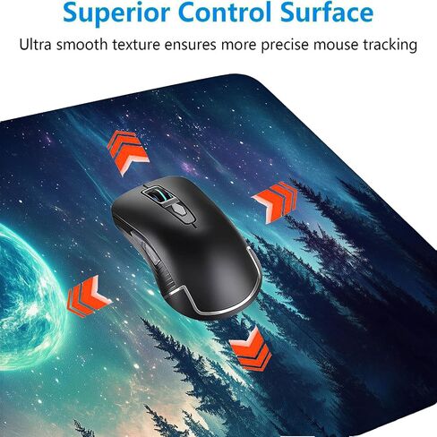 Night Sky Gaming Mouse Pad Desk Pad 31.5 x 11.8 Inch Stars Moon Forest Large Gaming Mouse Mat with Stitched Edges,Non-Slip Waterproof Rubber Base Mous Mat Office Computer Keyboard Laptop Home in Saudi Arabia