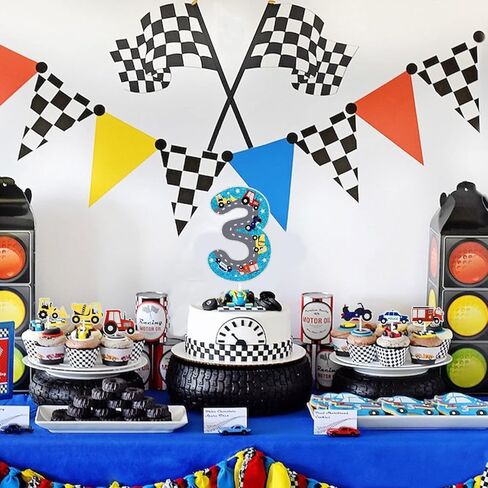 Transport Cake Toppers 7-Piece Set of Kids' Car Themed 1st Birthday Decoration, Great for Boys and Girls Car Themed Birthday Parties, Truck Themed Parties, or Baby Shower Party Decorations. SugarGera in Kuwait