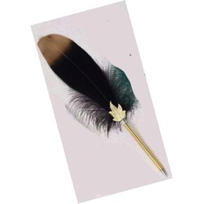 أسود قلم القلم الأسود خمر ريشة القلم القلم المكرر Quill Ballpoint لكتابة توقيع أو هدية الزفاف الزفاف