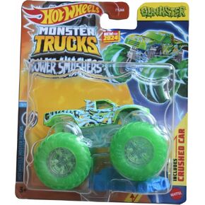 Hot Wheels Monster Trucks Gunkster, Power Smahsers 3/7 Includes Crushed car