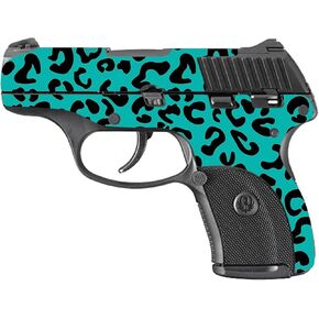 MightySkins Skin Compatible with Ruger LC9 9mm 3.12 Barrel - Teal Leopard | Protective, Durable, and Unique Vinyl Decal wrap Cover | Easy to Apply, Remove, and Change Styles | Made in The USA