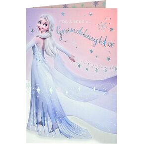 UK Greetings Granddaughter Birthday Card - Disney Birthday Card for Her - Frozen Birthday Card For Lovely Granddaughter - Elsa