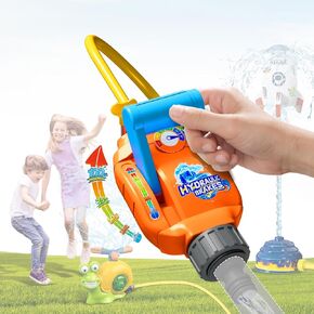 VATOS Water Sprinkler Toy Valve Adjustable Control Flow/Pressure for Kids Splash Game, with 6.5FT/2M Hose, 3 Hose Clamps, Universal Connector | Compatible Summer Outdoor Water Play Spray Toy