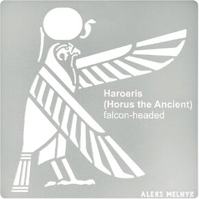 Aleks Melnyk No.443 Metal Stencil, Ancient Egypt, Haroeris, Horus The Ancient, Scarabaeus, Egyptian Religion, Small Stencil, 1 PCS, Template for Wood Burning, Engraving, Crafting, Scrapbook
