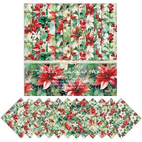 Pink Christmas Pattern Scrapbook Paper 6x6 Winter Holiday Festival Scrapbooking Paper 24 Sheets XMAS Origami طباعة أحادية الجانب لصناعة البطاقات DIY CARDSTOCK PAPER CARPLATIONS (R2460)