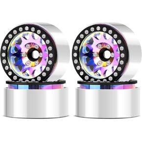 OGRC 1.9 Inch Beadlock Wheels Aluminum Wheel Rims for SCX10 TRX4 TRX6 VS4-10 Gen8 MST CFX SCX10 Pro Redcat Gen 8 7 D90 1/10 RC Crawler Car (Neon Color-A)