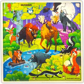 Quokka Wooden Wild Animals Buzzles للأطفال الذين تتراوح أعمارهم بين 3-5-28 قطعة أطفال أطفال أطفال تتراوح أعمارهم بين 4-8 سنوات-ألعاب الحيوانات الخشبية للألعاب للأطفال والبنات 6-8 يو in Kuwait