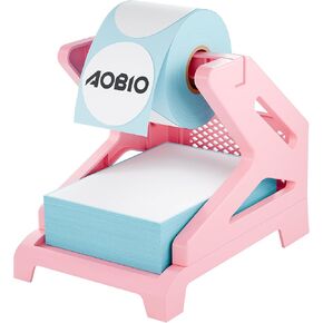 Label Holder, Compatible with Rolls and Fan-Fold Labels, Thermal Label Paper Holder, Desktop Label Printer Accessory (Pink)