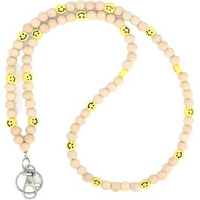 Fashion Wooden Beaded Lanyard - Portable teacher lanyards, Lanyard for Teachers Suitable for Keys, ID and Badges (3 style)