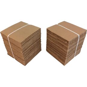 (50) - 7" Kraft Brown Vinyl Record Pads - 7 7/16" x 7 7/16"