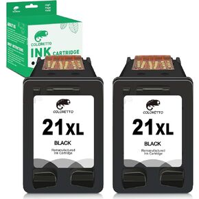 COLORETTO Remanufactured Printer Ink Cartridge Replacement for HP 21XL 22XL for HP Officejet 4315 J3680,Deskjet 3915 3930 D1341 D1420 D1520 D1560 (1 Black+1 Color) Combo Pack