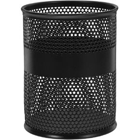 Pen Holder Metal Mesh Pencil Cup Makeup Brush Holder Containers Cosmetics Brush Organizer Office Table Organizer Black