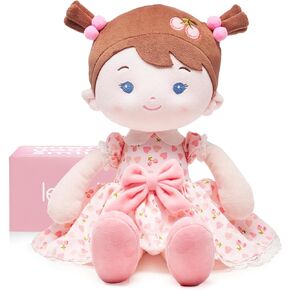 Soft Baby Doll Toys (16''), My First Baby Rag Doll for 1 Year-Old Girl Birthday Gift,Christmas Plush Toys Gift for Toddler Kids Infants-Cherry