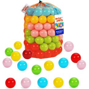 Antsy Pants 200 Ball Pit Balls, Ball Pit for Toddlers 1-3, Non-Toxic Materials, Lightweight, 5 Colors, Reusable Storage Bag, Plastic Balls for Ball Pit, Sensory Toys for Toddlers