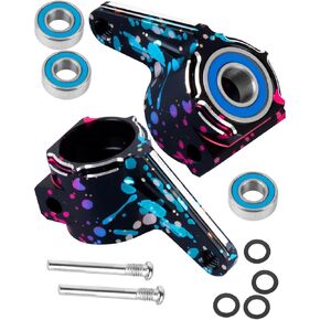 RC Alloy Steering Blocks w/Bearing Upgrades Parts for 1/10 Slash 2WD VXL,Stampede 2WD VXL,Rustler 2WD VXL,Bandit 2WD VXL,w/Bearing,Titanium
