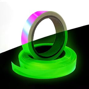Glow in The Dark Tape - 33 FT X 0.5 Inch, Fluorescent, Waterproof, Luminous Reflective Tape for Stairs, Walls, Steps, Exit Signs, Theatres, Staged & Dark Areas
