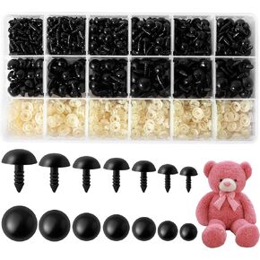 MAOQIAN 294PCS Safety Eyes for Amigurumi, 6-20mm, 8 Sizes Safety Eyes with Washers for Crocheting, DIY Crafts, Stuffed Animals in Kuwait