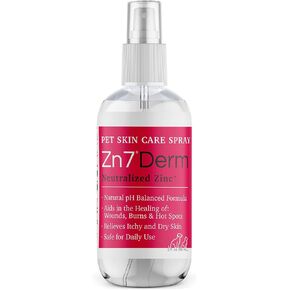 Maxi-Guard Pet Skin Care Spray Zn7 Derm with Neutralized Zinc for Dogs, Cats, Bovine, Exotics and Companion Animals (4oz), red/White