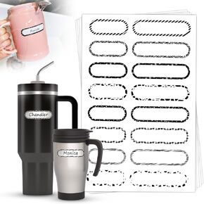 Self-Laminating Waterproof Labels for Bottles, 480Pcs Write-On Name Labels, Self-Adhesive Waterproof Daycare Labels, Baby Bottle Labels for Daycare School Essentials