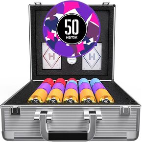 تم تعيين رقائق البوكر مع الطوائف ، و 300pcs 11.5g رقائق مرقمة احترافية مع حالة الألومنيوم تشمل 5 زهر و 2 من Pokers for Texas Hold'em