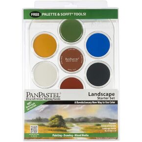 PanPastel Artist Pastels by GOLDEN, Landscape Colors Starter Set, 7 Color, Professional Artist Pastels, Unique Pan Format (cake-like)