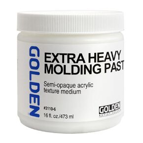 Extra Heavy Molding Paste by GOLDEN, 16 fl. oz. Jar, Professional Acrylic Paste Medium, Semi-Opaque
