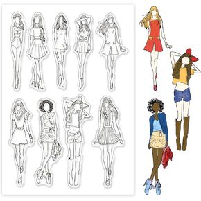 GLOBLELAND Fashion Woman Without Expression Clear Stamps Transparent Silicone Stamp Seal for Card Making Decoration and DIY Scrapbooking
