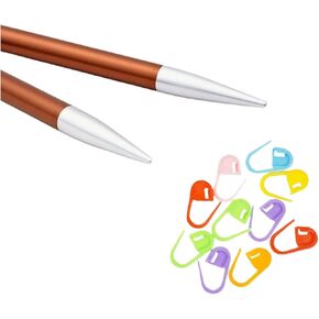 KnitPro Zing Interchangeable Circular Knitting Needles 5 inch, Size 2.5 (13cm, 3.00mm) with 10 Colorful Stitch Markers
