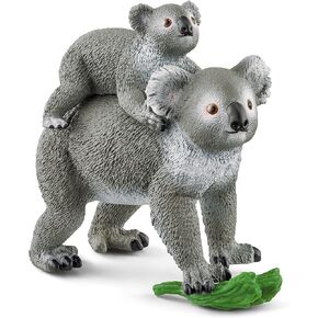 Schleich Wild Life 3pc. Koala Mother and Baby Koala Figurine - Authentic and Highly Detailed Animal Toy, Durable for Education and Fun Play, Perfect for Boys and Girls, Ages 3+