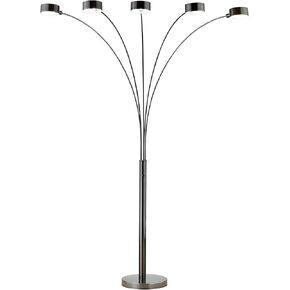 Artiva USA "Micah Pro 300W Brushed Black Steel LED 5-Arched Floor Lamp with Dimmer,5000K Daylight, 88" H