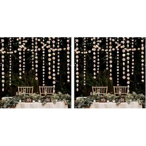 Decor365 Champagne Gold Birthday Decorations Glitter Dot Garland Circle Streamers Banner Backdrop Baby Showers Bridal Showers Christmas New Year Eve Anniversaries Graduations Holiday Parties Decor