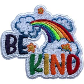 Be Kind Patch, Size 3" Sew On Patches, Inspirational Embroidery Fabric Patches for Clothes Jean Backpack, Applique Patches, Embroidery Iron On Patches, Cute Gifts for Boys Girls