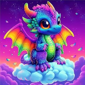 Lxmsja Colorful Dragon Diamond Art Kits for Adults, Dragon DIY Full Drill Diamond Painting Kits for Beginners, 5D Gem Art Crafts for Adults, Home Wall Decor 12x12 inch