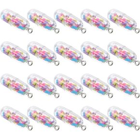 20Pcs Charms Pendants Clear Pill Beads Loose Connector Dangle Ornament for Phone Shell Decor DIY Jewelry Earring Keychain Accessories