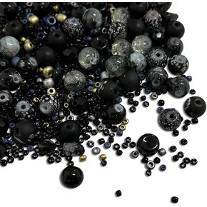 600PCS Crystal Glass Beads Spacer Beads for Making Bracelets Jewelry，8mm Obsidian Faceted Rondelle Beads with Hole for DIY Crafts Bracelets Necklace Phone Charm(Black)