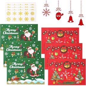 30 Pieces Christmas Envelopes Christmas Red and Green Envelopes Mini Envelopes Holiday Envelopes with Snowflake Stickers for Xmas Party Favors, Cards, Invitations, Business Notes