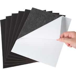 Crafare 6PCS Black Self Adhesive Sheets, 30mil Thick 8x10 inch Magnetic Sheets with Adhesive Backing Cut and Customize Flexible Magnet Sheets for Picture and Photo Craft and DIY