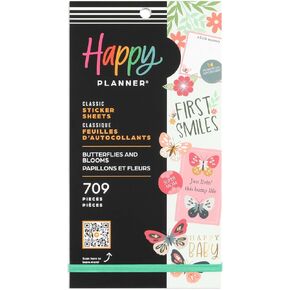 Happy Planner 30-Sheet Sticker Pack for New and Expecting Moms, Classic Size, Moon & Back Theme