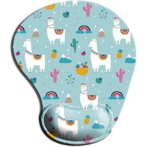 ITNRSIIET Ergonomic Mouse Pad with Gel Wrist Support Wrist Rest Smooth Surface Non-Slip PU Base Comfortable Office Supplies Pain Relief, 9.5 x 8 inches, Beach