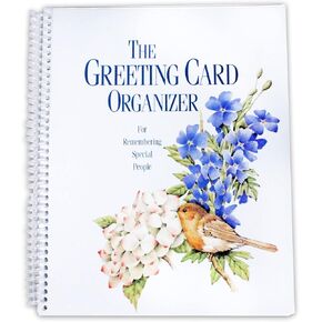 Product Concept MFG, Inc Greeting Card Organizer - Floral & Bird Design, 10 x 8.5 Inch, White