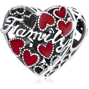 Fits Most Bracelets And Necklaces 925 Sterling Silver Charms Bible family Heart Rock Charm Pendant,Series Silver Beads Charms For Women Bracelets Jewelry Making