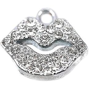 M13-E مونيل Clear Crystal Sexy Lip Kiss Charms Bendants بالجملة (10 أجهزة كمبيوتر)