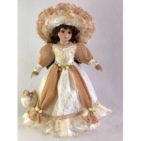 J.Misa Collection 18inch Standing Porcelain Victorian Doll with Stand, 18 inches Tall