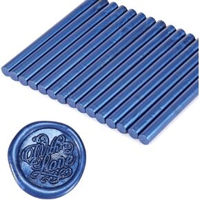 Yoption 15 Pieces Glue Gun Sealing Wax Sticks for Wax Seal Stamp, Great for Wedding Invitations, Cards, Envelopes (Metallic Green)