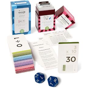 Think Tank Scholar 335 Multiplication & Division Flash Cards - 2 Math Dice (Award Winning) All Facts 0-12 Answer on Back, for Kids in 2ND, 3RD, 4TH, 5TH, 6TH Grade Class or Homeschool - Games & Charts