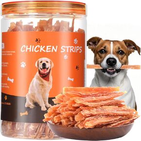 Chicken Jerky Strips for Dogs, 14.11Oz Natural Dried Real Chicken Training Treats for Dogs, Low Fat & Grain Free, Jerky Cuts Training Snacks for Pets(400g)