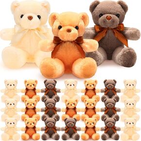 HyDren 24 Pcs Bear Stuffed Animal Plush Gift Bulk 12 Inches Soft Stuffed Animals Small Sleeping Playing Bear Toys for Baby Shower Birthday Decoration(Colorful)