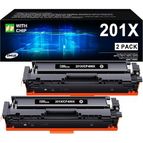 201X Black Toner Cartridge High Yeild Replacement for HP 201A 201X CF400X CF400A High Yield Comaptible with Color Laserjet Pro MFP M252dw M277c6 M277dw M277n M252n M277 Printer (2 Pack, Black)