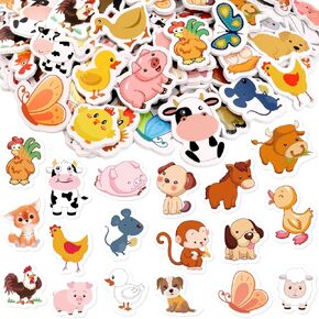 Farm Animal Foam Stickers Cute Animal Self Adhesive Sticker for Kids Craft Supplies Party Decor Favors 200 Pcs
